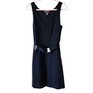BANANA REPUBLIC Black Sleeveless Belted Mini Dress Size Small #0376